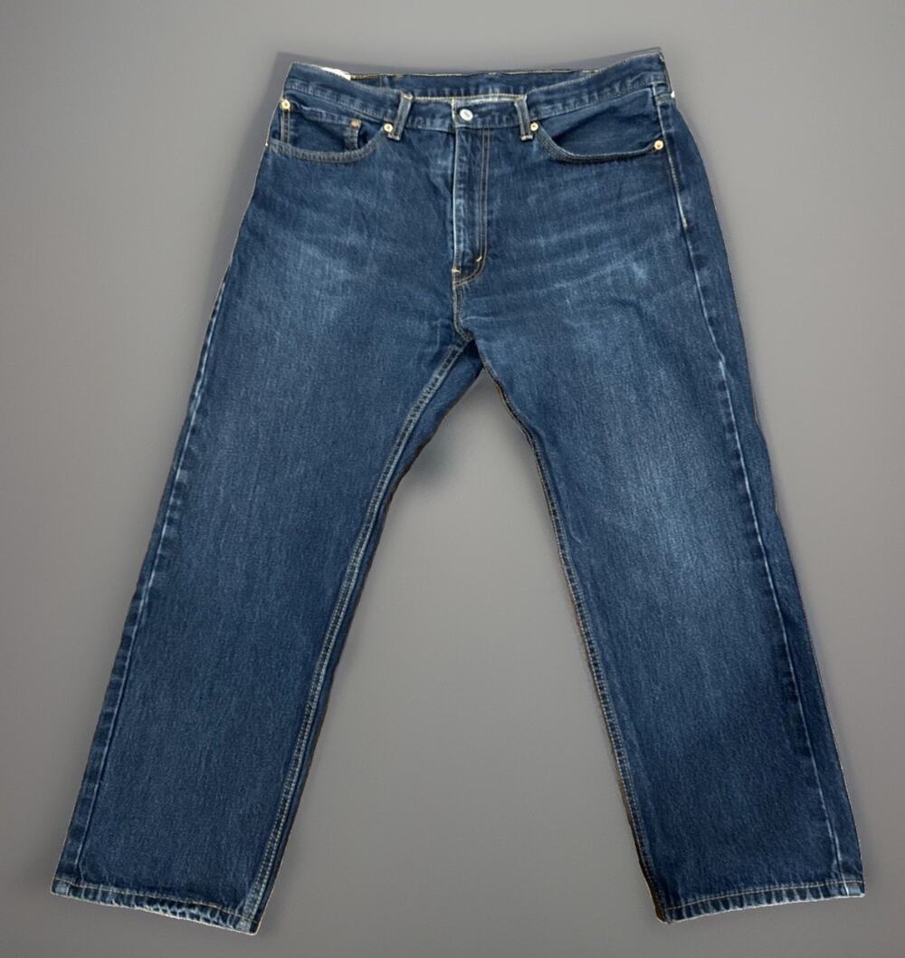 Levis 505 Jeans Mens 38x29 Blue Straight Leg Medium Wash Workwear Casual